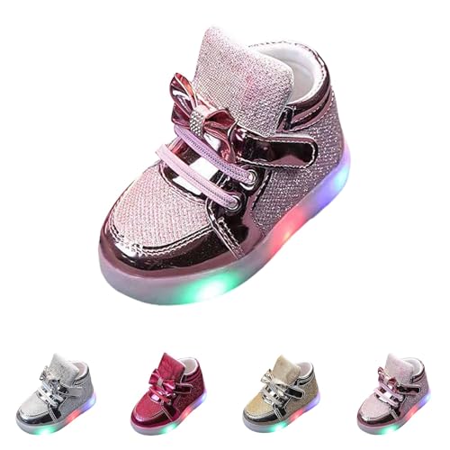Baby Infant Gold Glitter Lights up Sneakers Hook Loop Flat Non Slip Walking Sport Shoes Toddler Newborn Casual Sneakers2