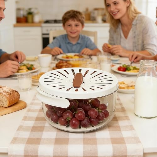 Lave-légumes et bac d'égouttage empilable pour éliminer l'humidité et organiser le réfrigérateur