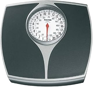 Salter 148 BKSVDR Speedo Dial Mechanical Scale, Oversized Dial for Easy Reading, Large Platform, 136KG Maximum Capacity, No Batteries Required, Accurate & Reliable, Measures in KG or LBS, Black/Silver