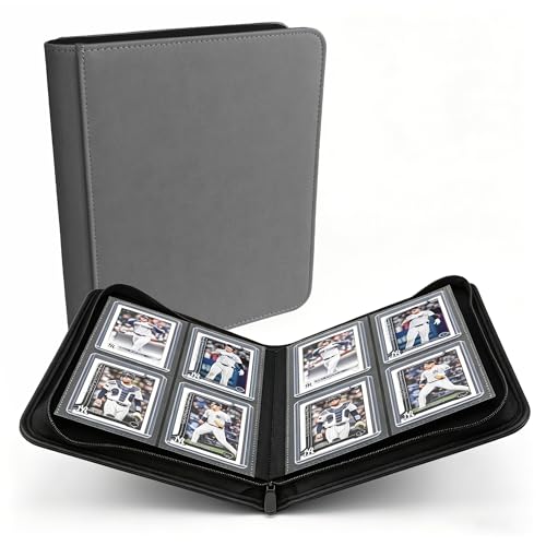 Top loader Binder, Holds 112 Cards, PU Leather, Gray by JOEYHOLD - Used condition - US$17.11