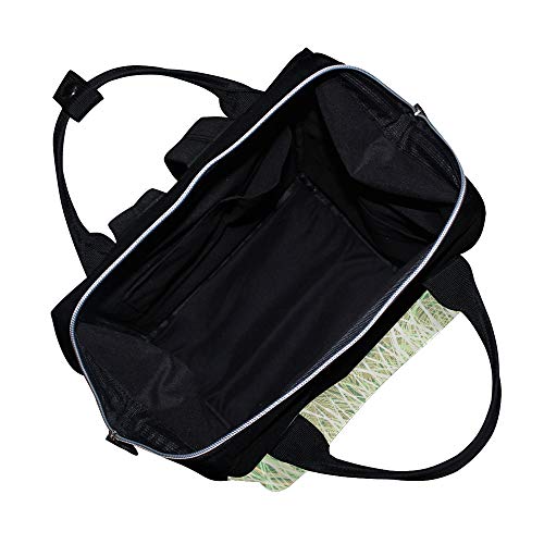 Sac à dos multifonction vert au design abstrait herbe grand format 40 cm - 4