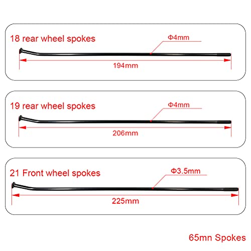 Otom 18" Rear Wheel Spokes Nipples Kit 36 Pcs Fit For Sx/Sxf125-505 Exc/Excf125-530 Motorcycle Dirt Bike (18" Rear Wheel Spokes) #TOP1