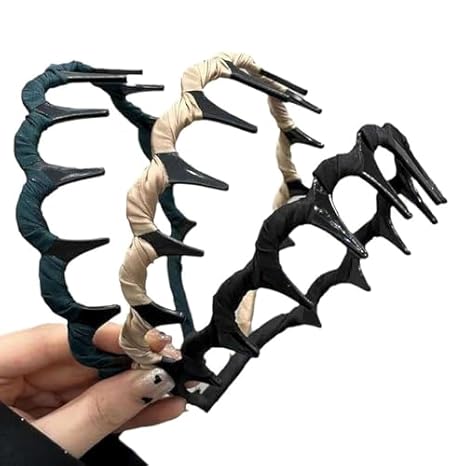 Retro High Skull Pearl Headband, High Cranium Artificial Pearl Hairband, Elegant Non Slip PearlHeadbands for Women (3pcs A)