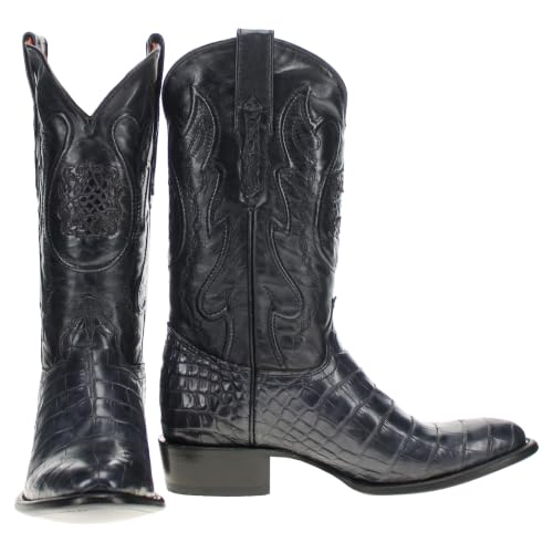 Image of Vaccari Men's Travis Genuine American Alligator Belly Leather Western Cowboy Boots