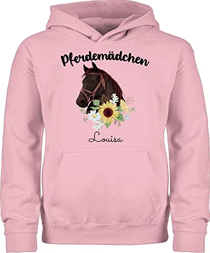 Pferdeliebhaber Sweatshirt Mädchen - Vintage Blumen Design Mit Reitmotiv