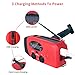 Upgraded Emergency Solar Hand Crank Radio with LED Flashlight, Portable Am Fm NOAA Weather Radio, 2000mAh Survival Camping Cell Phone Charger for Home and Outdoor（Red）