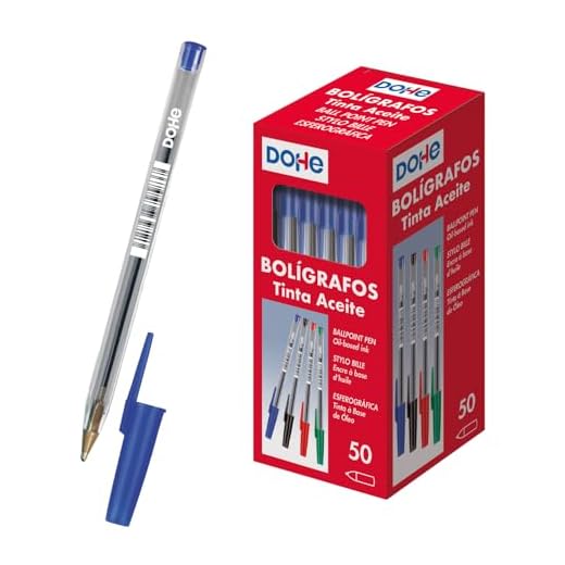 Dohe - Caja de bolígrafos con capucha - 1,0 mm - 50 uds - Azul
