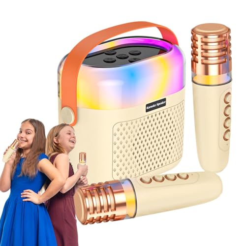 Fravsiu Máquina de karaoke portátil, para niños Karaoke Machine, 1200 mAh Karaoke System, Wireless Microphone Set, Karaoke Speaker for Home, Singing Machine for Kids, Home Karaoke System,