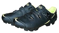 protectWEAR - Zapatos de bicicleta de montaña MTBS...: Zapatillas de ciclismo de montaña Con un cierre de trinquete y dos anchos cierres de velcro Parte superior de PVC con tejido de malla transpirable Suela robusta y resistente Las placas para pedales de clic compatibles con SPD se pueden reequipar, los...