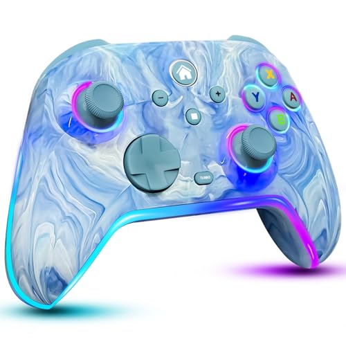 RJAD Switch Controllers Wireless for Nintendo Switch/Lite/OLED/Switch 2, 1200mAh Pro Controller, 10 Colors LED Switch Light up Gamepad, Switch Turbo Remote with Turbo/Gyro/Vibration/Motion Control
