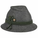 LODENHUT MANUFAKTUR Dirndl Trachtenhut Wollfilz Tirolerhut Uni Kordel Made in Italy Damen Sommer Winter anthrazit One Size