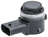 HELLA 6PX 358 141-261 Sensor, Einparkhilfe - gewinkelt - 3-polig - gesteckt - lackierbar - mit Befestigungsring