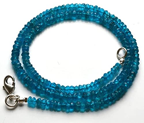 Apatite Bleue Néon perles rondelles facettées 3-4mm pour création bijoux LKBEADS