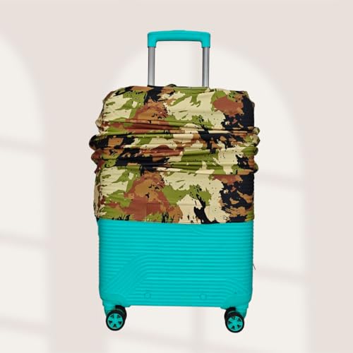 Image of Army Printed Luggage Cover for Traveling Bag & Suitcase - Stretchable & Scratchproof Trolley Protector with Velcro Lock & Lightweight Washable Material(Suitcase Not Included, Only Cover in Product)