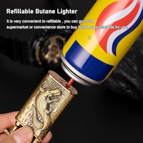 Encendedor Butano resistente al viento con llama dual miniatura 4