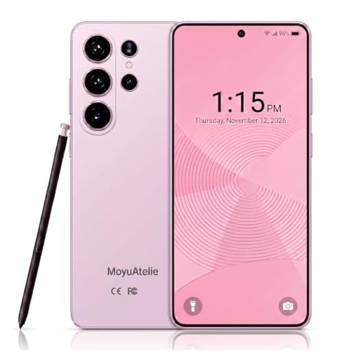 MoyuAtelie 26 Ultra Unlocked Cell Phone, 16GB RAM 512GB ROM Android 16 Smartphone, 7000mAh Battery, 6.9" 120Hz HD Display, 50MP Camera, Face Unlock, Dual SIM Dual Standby Unlocked Android Phone-Pink