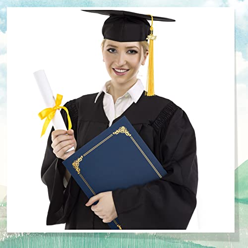120 Packs Certificate Holders, Diploma Holders, Certificate Cover Holders For 8.5X11 Letter Size Paper Card Stock Award Certificates Covers, Document Covers With Gold Foil Border (Navy Blue) #TOP6