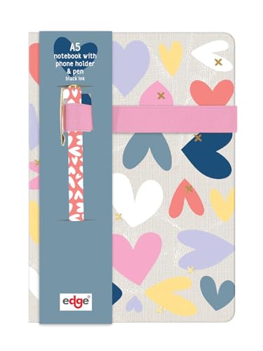 A5 Notebook & Pen Set Grey Hardcover X My Heart Notepad Journal Notes Study Work Notes
