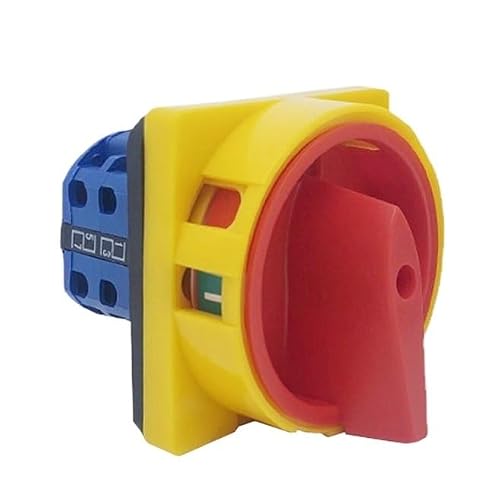 YWZVBSDCS 690V 20A Padlock Rotary Cam Switch OFF-ON 2 Position 4 Poles 8 Terminals Main Selector LW26-20/2GS(Yellow Panel)