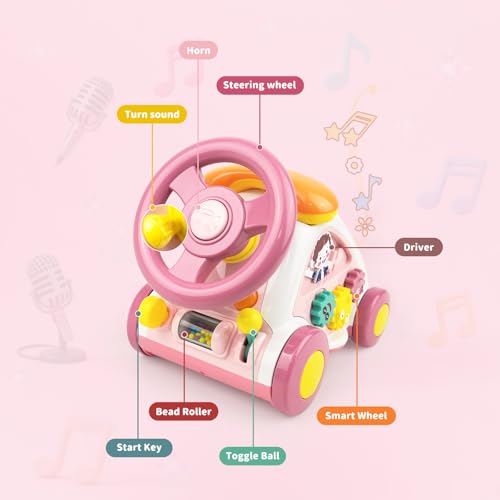 Love&Mini Toddler Crawling Car Toy Interactive Push Along Vehicle Gift for Baby — view 5