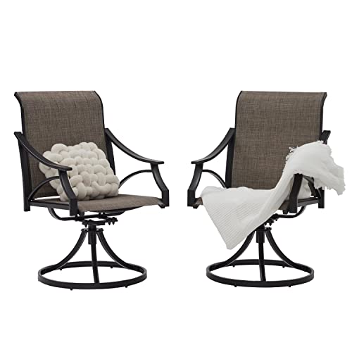 Vicllax Outdoor Swivel Dining Chairs Patio Furniture For Lawn Garden Backyard Set Of 2 #TOP21