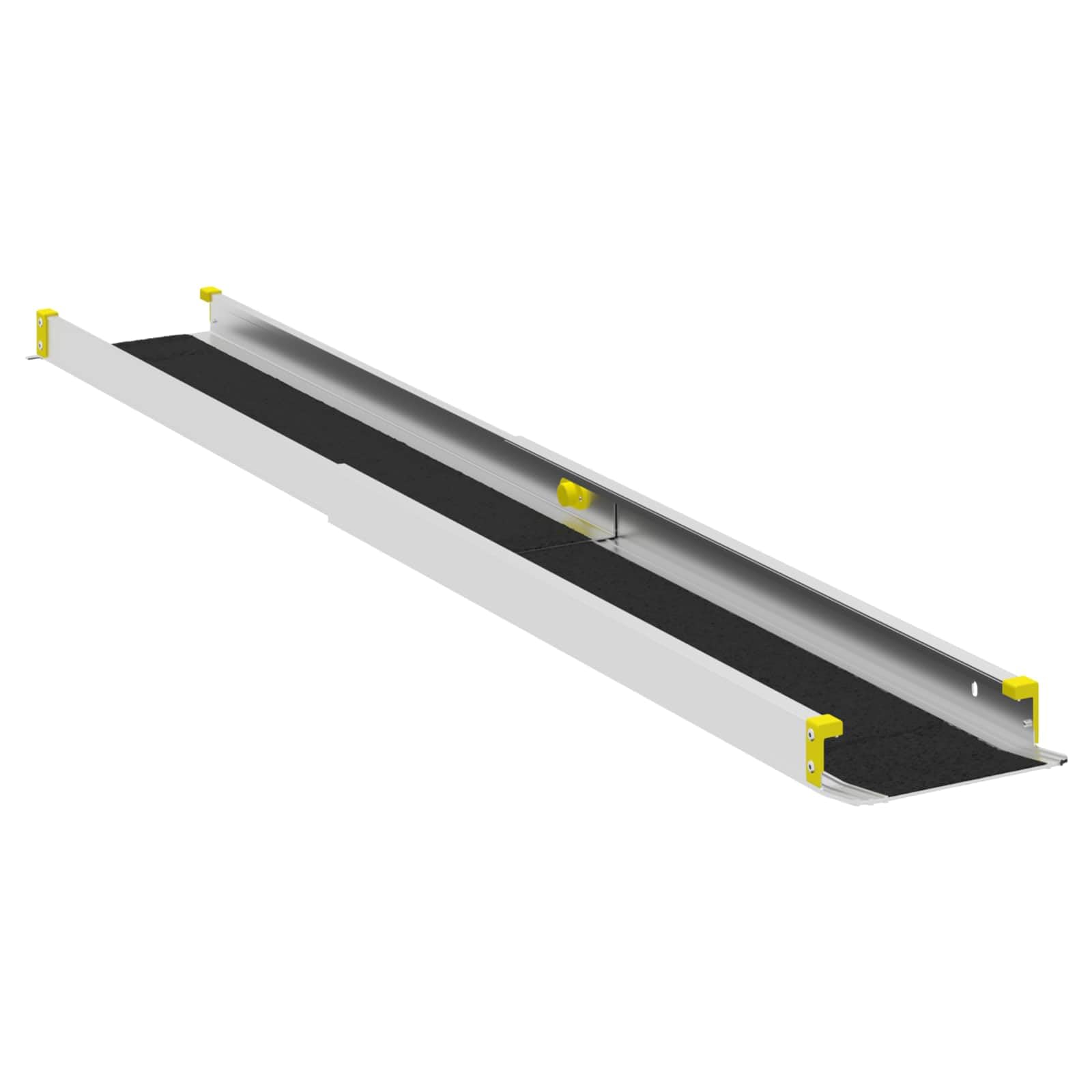 Rampa para silla de ruedas de aluminio negro, plegable, 2 unidades, 152 x 19 x 5,5 cm, capacidad de carga de 270 kg, antideslizante, para exteriores, rampa de carga, automóviles, motocicletas