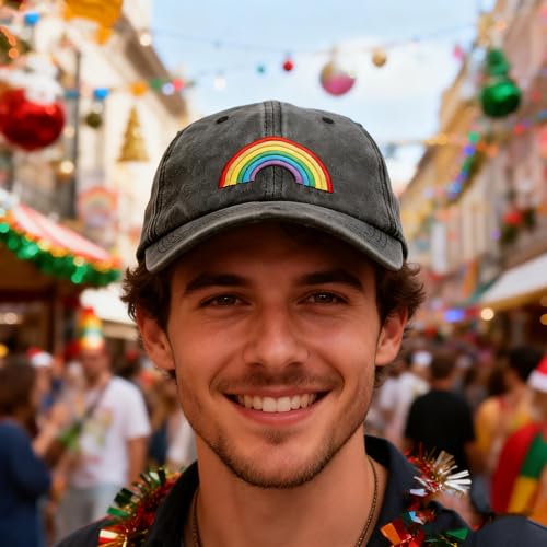 Gorra de béisbol arcoíris Pride LGBT ajustable unisex miniatura 5