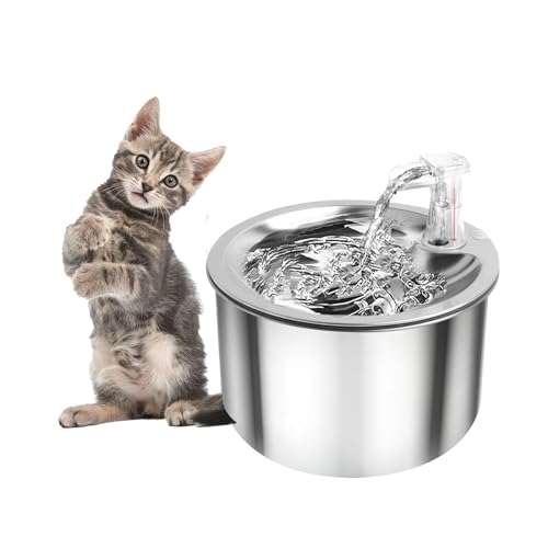 Fuente de agua para gatos de acero inoxidable 2L