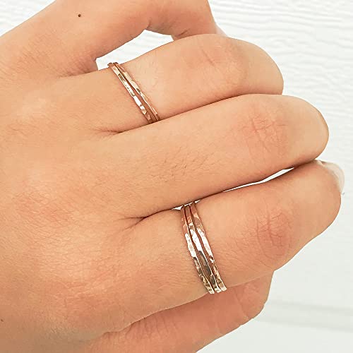 Hammered Ring, Thin Stacking Rings, Minimalist Rings For Women, Rose Gold Stackable Rings (Size 6, Rose Gold Fill) #TOP5
