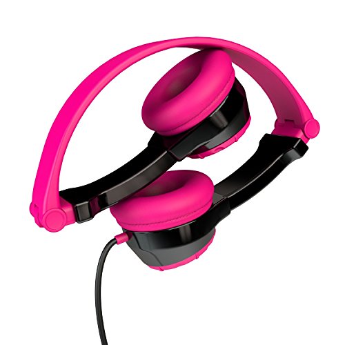 Jlab Jbuddies Folding Kids Wired Headphones | Toddler Headphones | Noise Isolation | Kids Safe |Volume Limiting Headphones | Headphones For Children Black/Pink #TOP2