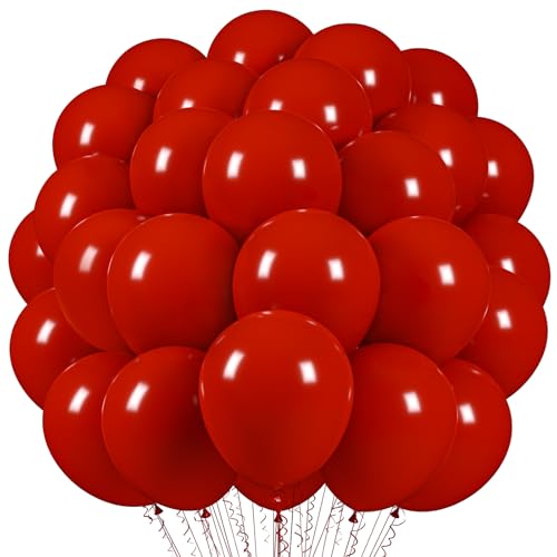 Image of Voircoloria Ruby Red Balloons, 66pack 12inch Dark Red Latex Party Balloons for Birthday Baby Shower Graduation Wedding Gender Reveal Valentine's Day Christmas Party Decorations
