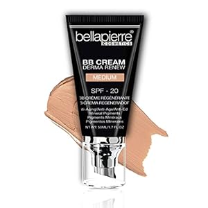 bellapierre BB Cream with SPF 20 – Tinted Sunscreen, Concealer, Matte Foundation, & Moisturizing Face Cream | Lightweight Formula + Pump Top Applicator | Non-Toxic & Paraben Free | 1.7 Oz – Medium