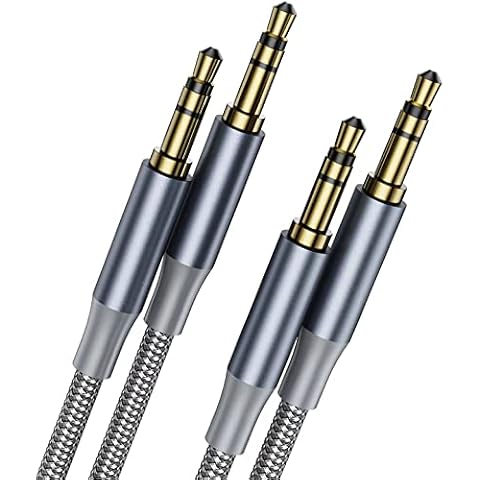3.5mm Aux Cable Auxiliary Audio Cable, [2 Pack 1m2m] Braided Male to Male Headphone Cord Hi-Fi Sound Aux Cord Compatible for Car/Home Stereos,Speaker,Sony,Echo Dot,Headphones,Beats,iPod iPad etc Cover
