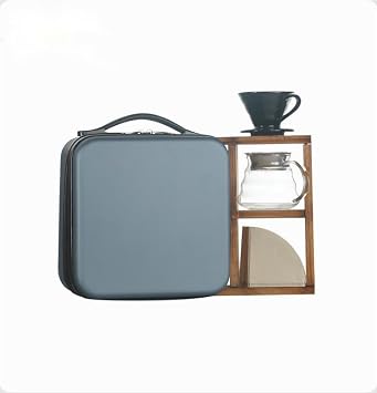 Protable Travel Coffee Set with Case,Outdoors Coffee Maker Kit set of 4 for Camping, Home,OfficeJug Pot+Filter Cup+Filter Paper+Case