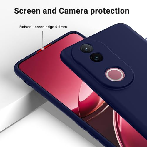 Image of Back Cover for Vivo V50 5G / V50e 5G / T4R 5G | Full Camera Protection | Premium Liquid Silicon Case | Flexible Bumper Case for Vivo V50 5G / V50e 5G / T4R 5G / iQOO Z10R 5G (Dark Blue)