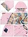Bloggerlove Plus Size Lightweight Rain Jacket Women Waterproof Raincoat with Hooded Outdoor Hiking Windbreaker Pink 3XL