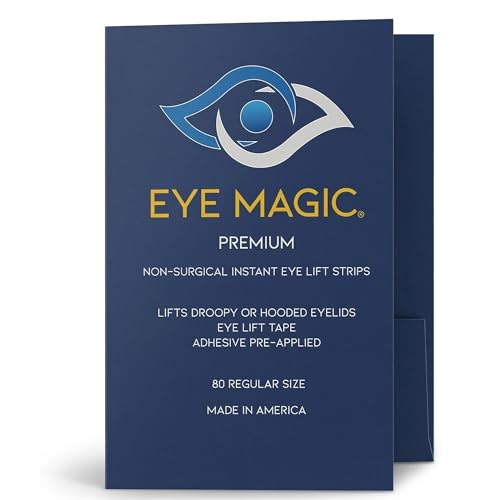 Eye Magic Premium Eye Lift Strips - Medium Size, 80 Count Refill Pack, Strips Only (no Gel), for Droopy, Sagging, or Hooded Eyelids, Hypoallergenic, Strong Hold, Made in USA