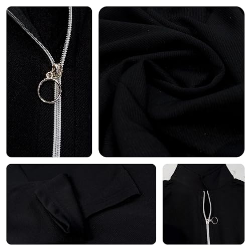 Image of Leriya Fashion Peplum Zip-Up Jacket for Women Summer Wear | Long Sleeve Collared Slim Fit Summer Jacket for Women Stylish | Top with Front Zipper Closure | Stylish Waist Flare| Casual and Office Wear
