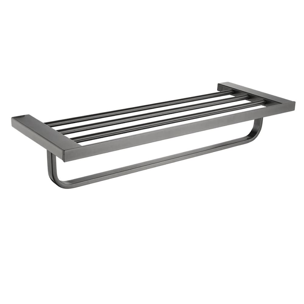 Porte-Serviettes Gris Double et Accessoires de Salle de Bain en Métal