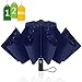 WSKY 12 Ribs Inverted Umbrella Windproof Automatic Folding Umbrella Auto Reverse Umbrella Blue