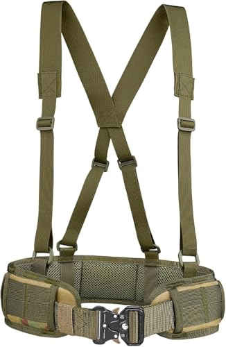 BALAMLB Cinturón Táctico Multiusos para Uso Policial, Entrenamiento Al Aire Libre, Senderismo Patrulla Riñonera Militar Equipo MOLLE Cinturones De Caza,Viaje, Cinturones De Defensa, Acampada, B