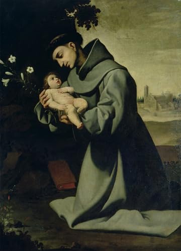 Affiche toile de Padoue Francisco De Zurbaran portrait 60x90cm pour decoration