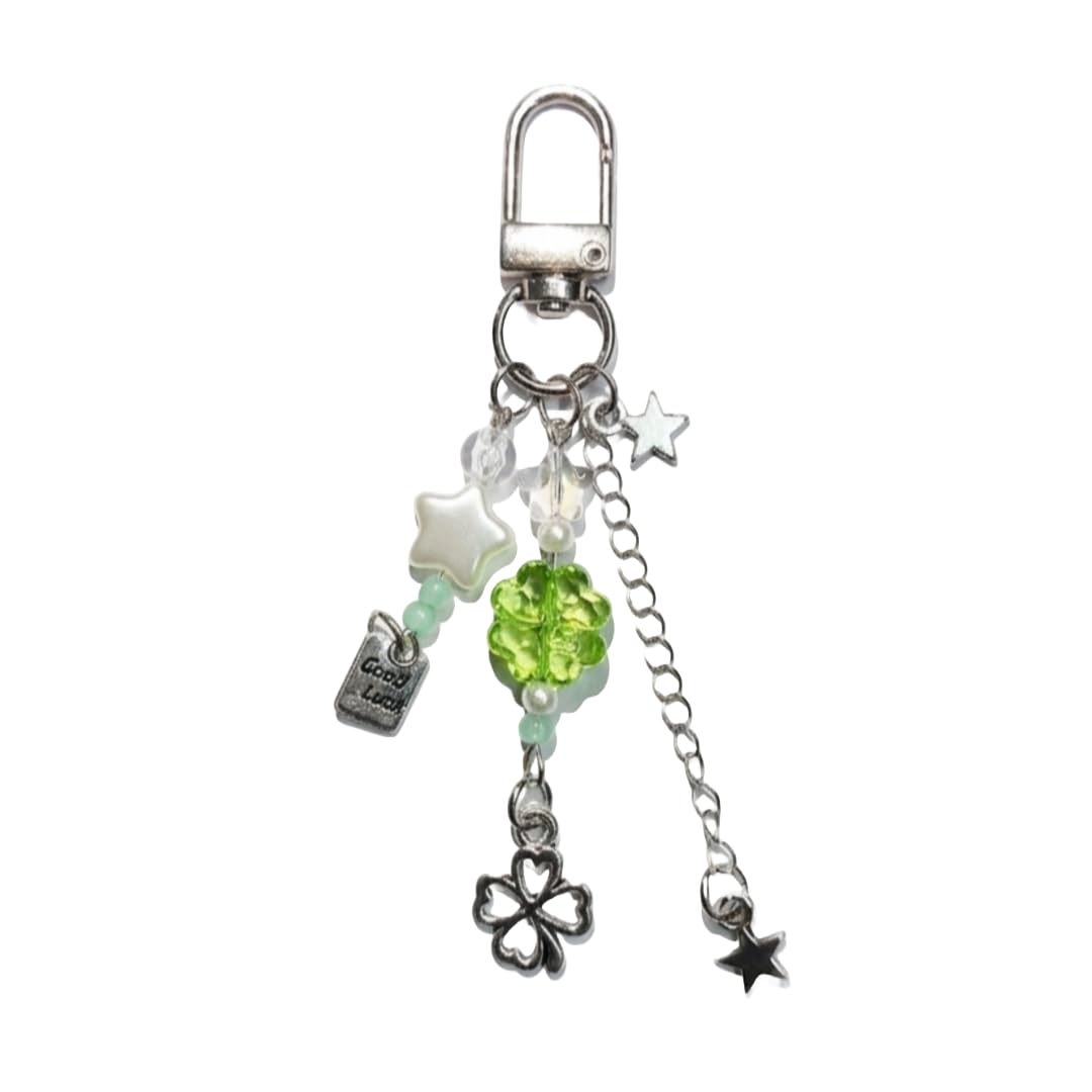 Lucky Leaf Phone Charm | Clover | Acrylic beads, Metal | Bag Charm, Cell Phone Charms Lanyard Gift for Girls-image-14