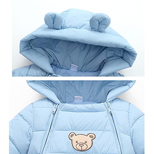 JiAmy Kindersneeuwpak voor de winter, met capuchon, lange mouwen, beer - Image 4