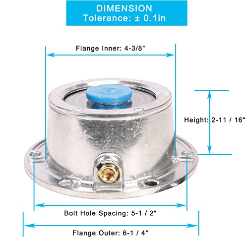 343-4009 Hub Cap 6 Holes Aluminum Hubcaps 3434009, For Trailer Axel, With Side Pipe Plugs Gaskets And Extra 4 Blue Rubber Plugs, Replaces For Stemco 343 4009, Set Of 4 #TOP5