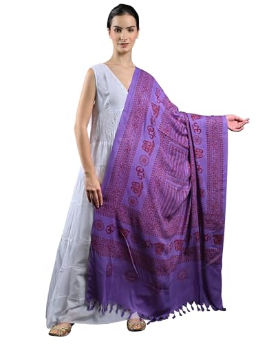 Châle de prière contre la fraîcheur en méditation étole imprimée Sri Ram violet