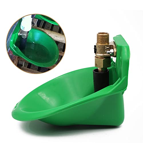 2 Pack Automatic Sheep Goat Water Bowl with Copper Valve Livestock Waterer Plastic Drinking Bowl Water Dispenser for Sheep Goat Dog Piglet Calf (2)