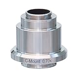 AmScope AD-C07-LC 0.7X Stainless Steel C-Mount Camera Adapter for Leica Microscopes