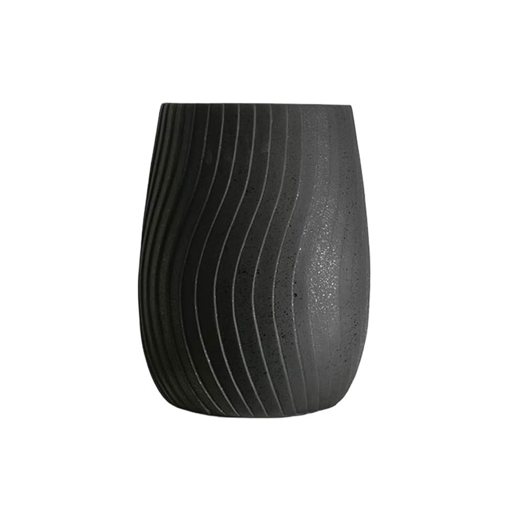 Kx9lb8d One Color Flower Planters Flower Pot With Water Ripple Magnesium Clay Floor Standing Planter For Balcony Patio