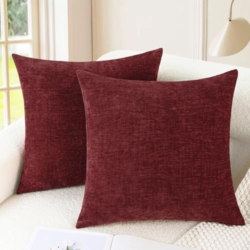 CaliTime Decorative Couch Throw Pillow Covers 18 X 18 Inches Burg...